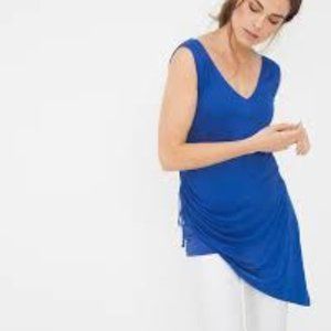 Black House White Market Asymmetrical Blue Top